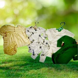 NEW Lot of 6 Pc Girls Carters Dress Onesie Ruffled Pants 2 Waffled Onesies 3-6m